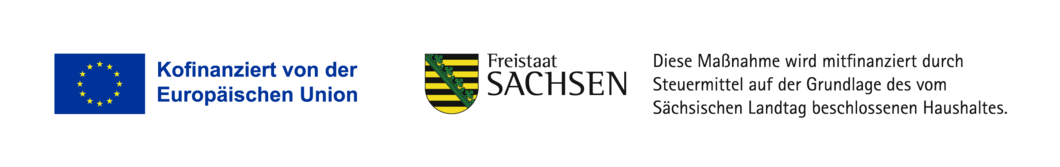 EFRE-ESF-Logos und Freistaat Sachsen