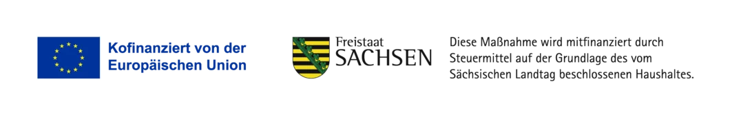 EFRE-ESF-Logos und Freistaat Sachsen